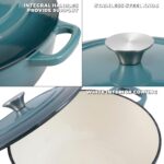 Cast Iron Dutch Oven with Lid - 3.8 qt Slate Blue Enameled Dutch Oven for Bread Baking - Image 4