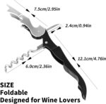 2 PCS Waiter Corkscrew Wine Opener,Upgraded Heavy Duty Wine Keys,Stainless Steel Double Hinged Wine Key for Serves,Bartenders(Black) - Image 8