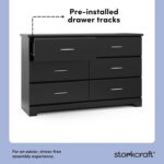 Storkcraft Brookside 6-Drawer Dresser (Black) – GREENGUARD Gold Certified, Black Dresser for Bedroom, Kids & Nursery Storage Chest, Safety Interlocking Drawers, Pre-Installed Tracks, Kids Chest - Image 6