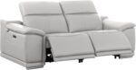 BlackJack Furniture Venice Top Grain Italian Leather 6 Power Recliner Seaters 3 Piece Sofa Set with Adjustable Headrests Modern Seating Sofa, Loveseat and Chair for Living Room Lounge, Light Grey - Image 11
