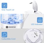 Aigostar Electric Kettle, 1500W Glass Electric Tea Kettle Rapid Heating, Borosilicate Glass, Auto Shutoff and Boil-Dry Protection, Hot Water Boiler BPA Free and Cordless with LED Indicator, 1.7 Liter - Image 4