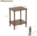 Side Table, Small End Table with Storage Shelf, 2-Tier Small Coffee Tables Living Room for Bedroom, Narrow Spaces (Rustic Brown) - Image 4