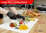 Commercial Grade Plastic Cutting Board 18 x 12 x 1/2 Thick High Density White Poly, NSF Certified and Dishwasher Safe for Food Service - Image 3