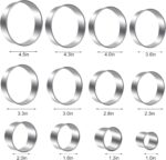 Round Cookie Cutters Set 12 Pieces Bistcuit Cookie Cutters Circle Pastry Cutters Round Donut Ring Molds for Baking for Pastries Doughs Doughnuts - Image 4