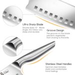 DDF iohEF Kitchen Knife, Chef's Knife In Japanese Stainless Steel Professional Santoku Cooking Knife, 7 Inch Non-slip Ultra Sharp Knife with Ergonomic Handle - Image 4