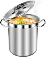35 Quart Commercial Grade Large Stock Pot - Soup Pot with Lid - Non-Nickel Stainless Steel - Healthy Cookware Polished Stockpots - Heavy Duty - 8.8Gallon - Image 2