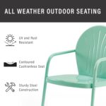 Crosley Furniture Griffith Outdoor Chair, Retro Metal Patio Chairs for Dining, Porch, Deck, Balcony, Aqua - Image 7