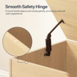 HOOBRO Storage Bench, 43.3" Toy Box, Rattan-Like Storage Chest, Sturdy Entryway Bench Supports 220 lb, Toy Chest, Safety Hinge, U-Shaped Opening, Easy Assembly, Natural NL22CW01 - Image 7