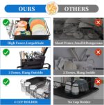 Simple Trending Dish Drying Rack, Dish Drainer for Kitchen Counter, Dish Rack with Tray for Large Capacity, Black - Image 6