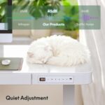 FLEXISPOT Comhar Electric Pure Glass Standing Desk with Drawer Desktop & USB Charge Ports, 48" Ergonomic Height Adjustable Sit to Stand Desk for Home Office (White, Glass) - Image 9