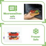HOMBERKING 10 Pack Borosilicate Glass Meal Prep Containers with Locking Lids, Glass Food Storage Containers Set, Airtight Lunch Bento Boxes, BPA-Free & Leak Proof, 36oz & 14oz, Freezer, Oven Safe - Image 4