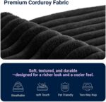 Avenco 141” U-Shaped Modular Sectional with 4 Ottomans, Individually Wrapped Coil Support & Corduroy Fabric, Zero Assembly 8-Piece Set for Spacious Living Room, Black - Image 7