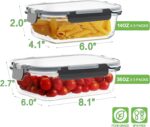 HOMBERKING 10 Pack Borosilicate Glass Meal Prep Containers with Locking Lids, Glass Food Storage Containers Set, Airtight Lunch Bento Boxes, BPA-Free & Leak Proof, 36oz & 14oz, Freezer, Oven Safe - Image 3