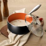 MICHELANGELO Sauce Pan with Lid, Ultra Nonstick 3 Qt Saucepan with Lid, 3 Quart Non Stick Pot Induction Compatible, Ceramic Small Pot, Copper - Image 7