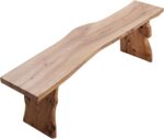 Elm Wood Dining Bench Bedroom BenchesIn Footrest Stool Accent Bench for Entryway Dining Room Living Room Bedroom End of Bed Long 63IN - Image 2