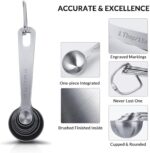 Stainless Steel Measuring Spoons Set - Stacking Metal Teaspoons & Tablespoons - 1/8, 1/4, 1/2 TSP, 1 TSP, 1/2, 1 Tbsp - Coffee & Spice Jars Scoop - Image 4