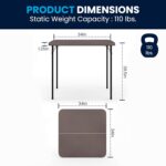 Flash Furniture Dunham 2.83' Square Plastic Folding Event Table with Carrying Handle, Bi-Fold Banquet Table for Indoor/Outdoor Events, Dark Gray - Image 3