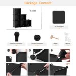 AWTATOS Cube Storage Organizer, Storage Cubes Shelves Bookshelf, 6 Cube Closet Organizers and Storage, DIY Stackable Plastic Clothes Organizer Shelving for Bedroom, Home, Black - Image 10