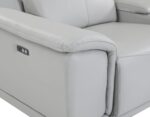 BlackJack Furniture Venice Top Grain Italian Leather 6 Power Recliner Seaters 3 Piece Sofa Set with Adjustable Headrests Modern Seating Sofa, Loveseat and Chair for Living Room Lounge, Light Grey - Image 13