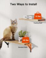 AMADA HOMEFURNISHING Wall Shelves Set of 6, Rustic Farmhouse Style, Wood Floating Shelves for Wall Decor, Bathroom & Bedroom Storage, Living Room Book Shelves, 6pcs - Image 5