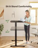 Marsail Glass Standing Desk with Drawer,55 x 28 inch Electric Standing Desk, Sit Stand Desk with One-Piece Tabletop & USB Charging Ports, Height Adjustable Desk with Storage for Home & Office Black - Image 8