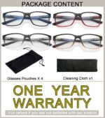 Reading Glasses for Men 4-Pack Stylish Computer Readers with Spring Hinges, Anti Glare/Eye Strain Filter UV Ray Blue Light Blocking Two-Tone Reader Eyeglasses,+2.0 Magnification Strength - Image 4