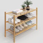 Z&L HOUSE 3-Tier Shoe Rack for Closet, Stackable Shoes Rack Organizer Free Standing Shoe Shelf for Entryway and Closet Hallway, Multifunctional Bamboo Rack in Different Combinations (3-Tier) - Image 2