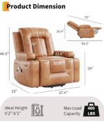 GarveeHome Power Lift Recliner Chair - Heat and Massage, Faux PU Electric Lift Recliner for Elderly & Mobility Impaired, Adjustable Back and Legs, Heavy Duty Lift Chair for Seniors - Image 4