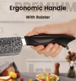 Knife Set, 15 Pieces Kitchen Knife Set with Built in Sharpener, High Carbon German Stainless Steel Knife Block Set, Dishwasher Safe - Image 9