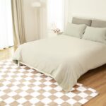 Super Soft Rug for Bedroom, 5x7 Ft Beige and White Area Rug Classic Checkered Shaggy Anti-Skid High Pile Soft Fluffy Rug Fuzzy Carpet for Living Room Bedroom Kids Room Nursery, Dorm Home Decor - Image 9