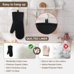 Silicone Oven Mitts-13.6 in Extended Oven Mitts Heat Resistant 500F, Oven Gloves with Soft Liner Good Grippy BPA-Free Easy to Clean Flexible-Oven Mits Set for Cooking Baking Grilling BBQ - Image 7