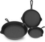 Cast iron Skillets 3 Piece Set, 6", 8", 10" Pans Cookware set Cast iron Pan For Frying,Saute,Cooking,Pizza,Oven,Stove,Grill,Induction Cooktop,Gas Range - Image 2