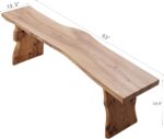 Elm Wood Dining Bench Bedroom BenchesIn Footrest Stool Accent Bench for Entryway Dining Room Living Room Bedroom End of Bed Long 63IN - Image 4