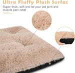 JOEJOY Large Dog Bed Crate Pad, Deluxe Plush Washable Dog Beds Fulffy Soft Kennel Pad Anti-Slip Pet Sleeping Mat for Extra Large Medium Small Dogs, 40" x 27", Beige - Image 3