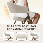 COLAMY Dining Chairs Set of 4, Modern Fabric Upholstered Dining Room Kitchen Side Chairs with Iron Legs, Open Back and Padded Seat, for Living Room/Restaurant/Cafe, Beige - Image 4