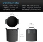 AC Infinity Heavy Duty Fabric Pots, 5 Gallon Aeration Reusable Grow Bags 5-Pack with 500G Thick Nonwoven Fabric and Multi-Purpose Rings, for Low Stress Plant Training Fruits, Vegetables, and Flowers - Image 7