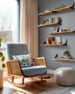 AMADA HOMEFURNISHING Wall Shelves Set of 6, Rustic Farmhouse Style, Wood Floating Shelves for Wall Decor, Bathroom & Bedroom Storage, Living Room Book Shelves, 6pcs - Image 3