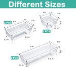 6 Pack Clear Drawer Organizer, Acrylic Drawer Storage Trays, Storage Bins for Makeup, Cosmetics, Jewelries, Utensils, Gadgets, Office - Image 4