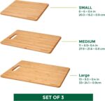 Freshware Bamboo Cutting Board Set of 3, Wooden Cutting Boards for Kitchen, Knife Friendly Food Grade Chopping Board, Lightweight with Hanging Hole for Easy Storage - Image 5