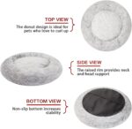 Bedfolks Calming Donut Dog Bed for Extra Large Dogs, 45 Inch Round Plush Bed with Non-Slip Bottom (Dark Grey, Extra Large) - Image 5