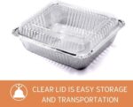 (35 Pack) 8x8 Aluminum Pans with Clear Plastic Lids - Square Baking Cake Pans - Foil Pans with Lids - Disposable Food Containers Great for Cooking, Heating, Storing, Prepping Food - Image 5