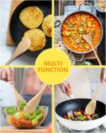 MORGLES 5 Pcs Wooden Spoons for Cooking, 12 Inches Long Handle Spoons for Mixing, Tasting Stirring Food, Large Wooden Cooking Utensils for Kitchen and Crafts - Image 7