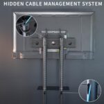 VIVO Mobile TV Cart for 32 to 83 inch Screens up to 110 lbs, LCD LED OLED 4K Smart Flat and Curved Panels, Rolling Stand with Laptop DVD Shelf, Locking Wheels, Max VESA 600x400, Black, STAND-TV03E - Image 6