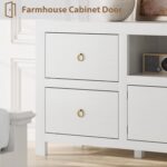 IDEALHOUSE Farmhouse TV Stand for 75/80 Inch TVs, 70" Long Entertainment Center with 6 Storage Drawers & Soundbar Shelf, White Television Consoles Stands for Living Room, Bedroom - Image 6
