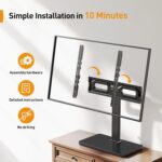 Perlegear Tabletop TV Stand, Universal TV Stand for 23–60 Inch LCD/LED/OLED TVs, Height-Adjustable TV Mount Stand with Tempered Glass Base & Cable Management, VESA 400x400mm, PGTVS02 ﻿ - Image 6