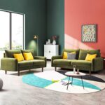 Velvet Round Arms Loveseat,Couch with Solid Wood Frame, Easy Assembly (Army Green, 56") - Image 5