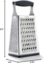 Cuisipro Stainless Steel Cheese Grater with Handle, 4 Sided Box Grater for Kitchen, Ginger Grater Dishwasher Safe, Fruit and Vegetables Slicer, Cheese Shredder for Potato, Chocolate, Parmesan, Ginger - Image 7