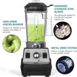 OMMO Blender 1800W, Professional High Speed Countertop Blender with Stainless Steel Blades, 60oz BPA Free Jar for Shakes and Smoothies, Ice and Fruits, Dishwasher Safe - Image 4