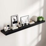 Floating Shelves for Wall 72"W x 11.6"D x 2"H, Long Engineered Wood Wall Shelves with Invisible Brackets for Living Room Bedroom Bathroom Office Kitchen Decor and Storage, Black Finish, Set of 1 - Image 2