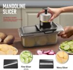 Vegetable Chopper Stainless Steel, 9-in-1 Mandoline Food Slicer for Kitchen, Veggie Chopper with Container, Vegetable Cutter for Salad,Potato,Carrot, Onion and Fruit, Home Essentials - Image 5
